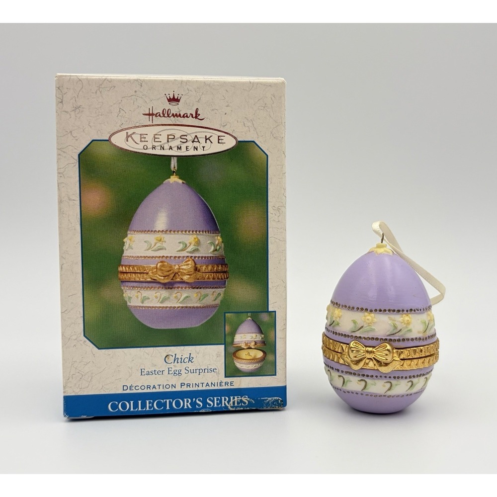 Hallmark Keepsake Ornament Chick Easter Egg Surprise Porcelain 2001 Spring VTG